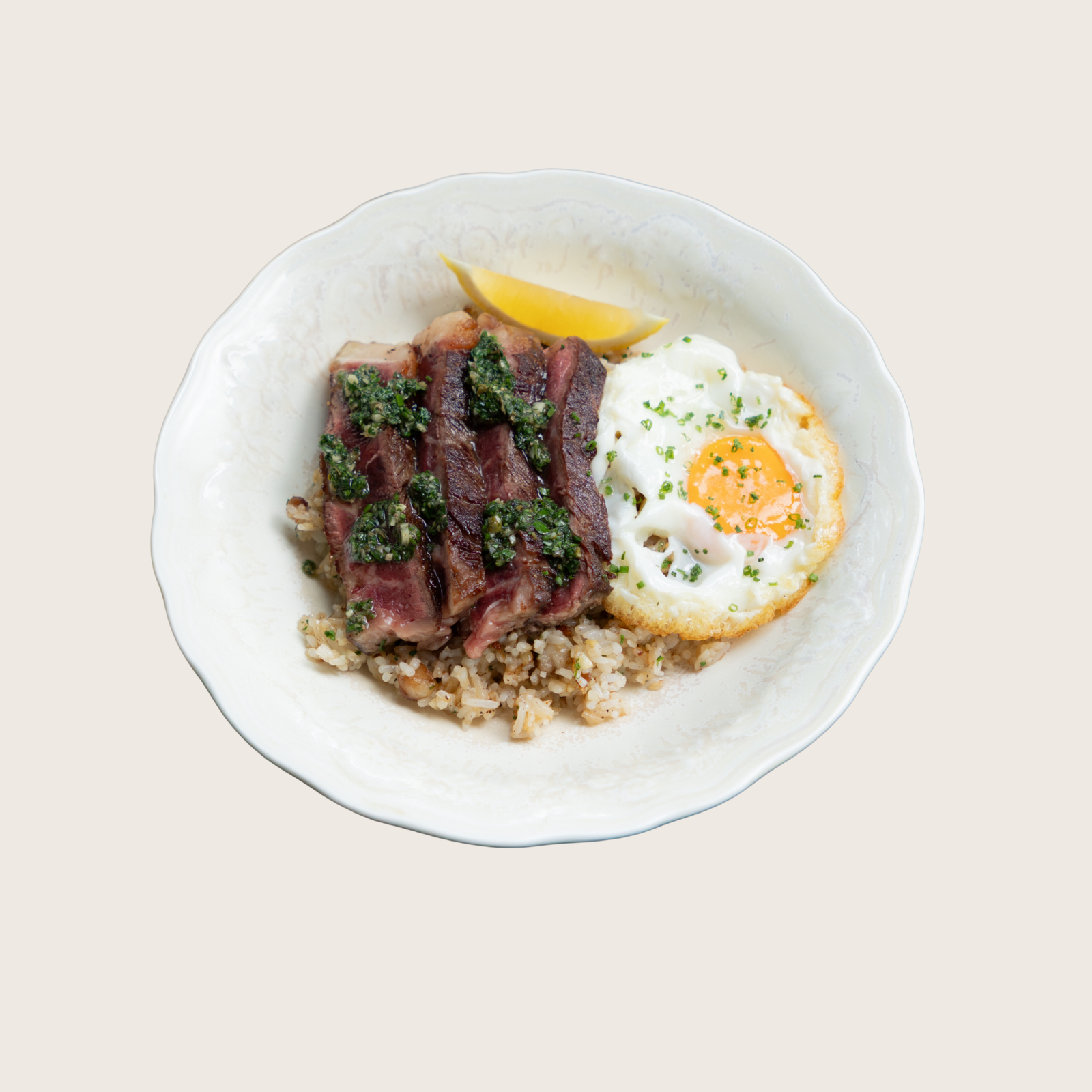 Ribeye & Beef-Fat Rice Bowl at Otto Italian Eatery, Sukhumvit 38 Bangkok